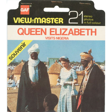 7 ANDREW - Queen Elizabeth Visits Nigeria - View-Master 3 Reel set on card - vintage - BC-758-123 VBP 3dstereo 