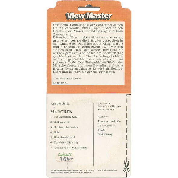10 ANDREW - Der Kleine Däumling - View-Master 3 Reel Set on Card - opened - BD123-123D VBP 3dstereo 