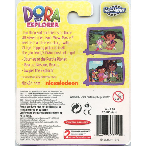 5 ANDREW - Dora The Explorer - View-Master 3 Reel Set on Card - 2011 - vintage - 2134 VBP 3dstereo 