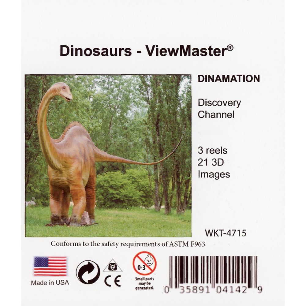 Dinosaurs - Discovery Channel - 3 View-Master Test Reels - NEW