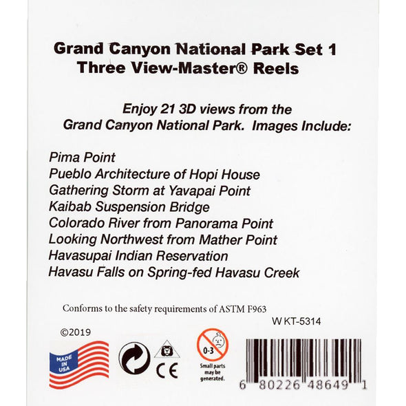 Grand Canyon National Park No. 1 - ViewMaster 3 Reel Set - vintage FKT 3dstereo 
