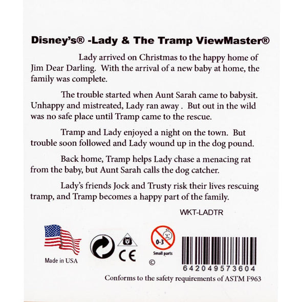 Lady and the Tramp - View-Master 3 Reel Set - Disney - NEW WKT 3dstereo 