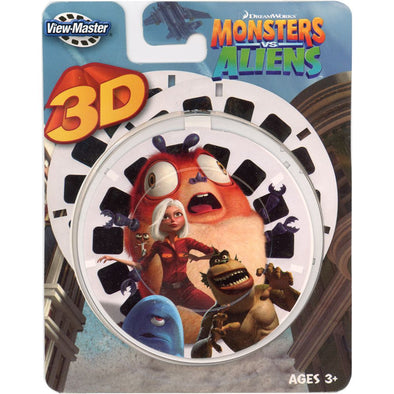 Monsters vs Aliens - View-Master 3 Reel Set on Card - Open VBP 3dstereo 