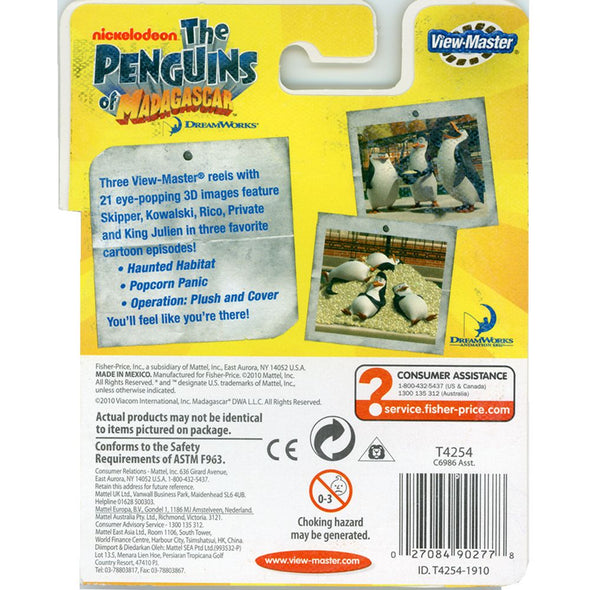 Penguins of Madagascar - View-Master 3 Reel Set on Card - Open VBP 3dstereo 