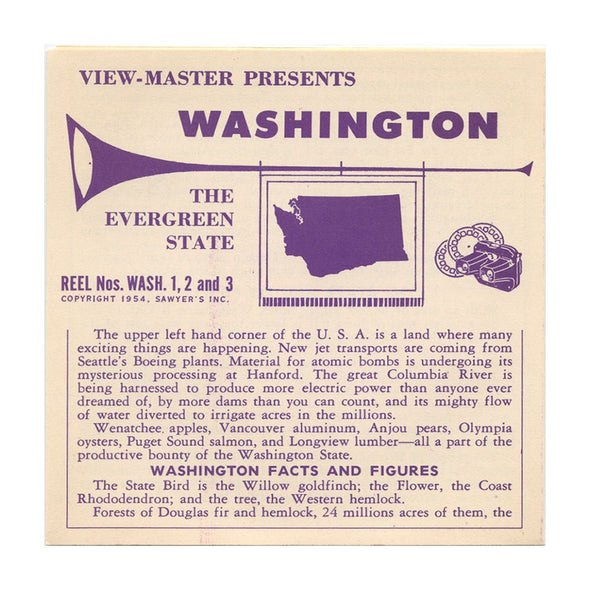 9 ANDREW - Washington - View-Master 3 Reel Economy Packet - vintage - WASH-1,2,3-S3 Packet 3Dstereo 