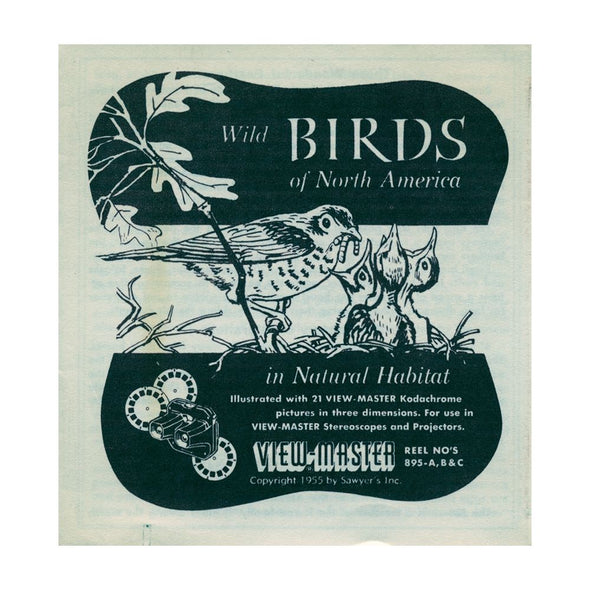 10 ANDREW - Wild Birds in Natural Habitats - View-Master 3 Reel Packet - 1955 - vintage - 895-A,B,C-S3 Packet 3dstereo 