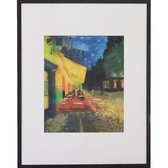 Vincent Van Gogh - Cafe Terrace at Night - 3D Lenticular Classic Art Poster - 8x10 - NEW Poster 3dstereo 