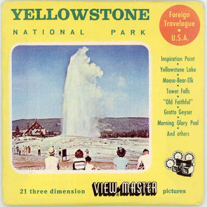 Yellowstone National Park - View-Master 3 Reel Packet - 1950s Views - Vintage - (YELLOW-S3) Packet 3dstereo 