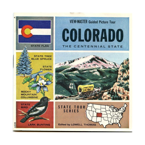 Colorado - MAP - View-Master 3 Reel Packet - 1960s views - vintage - (PKT-A320-S6A) Packet 3Dstereo 