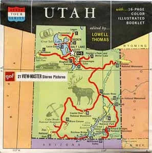 Utah, The Beehive State (Map) - View-Master 3 Reel Packet - 1970s views - vintage - (PKT-A345-G1Am) 3Dstereo 