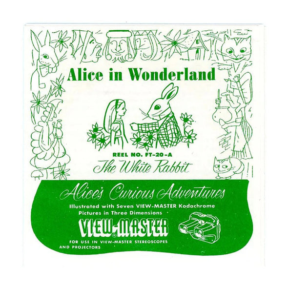 Alice in Wonderland - View-Master 3 Reel Packet - 1950s - Vintage - (PKT-ALWO-S1) Packet 3Dstereo 