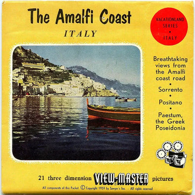 Amalfi Coast - View-Master - Vintage - 3 Reel Packet - 1950s views - (PKT-AMAL-BS3) Packet 3dstereo 