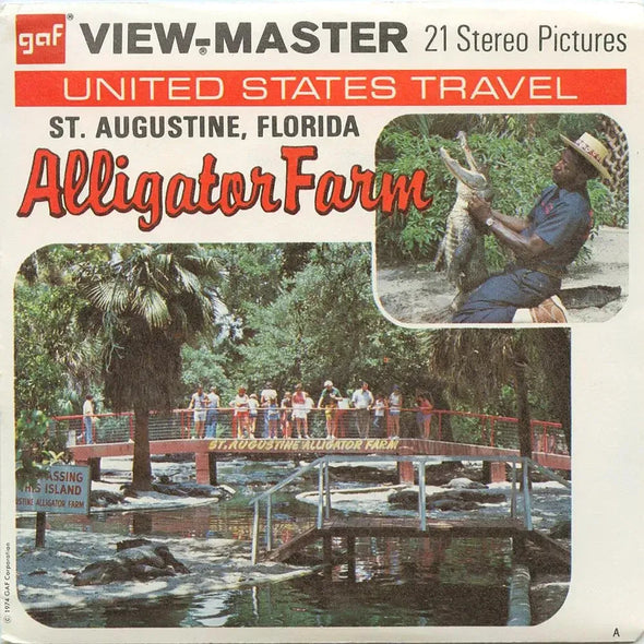 Alligator Farm - View-Master 3 Reel Packet - 1974 - vintage - (A940-G3A) Packet 3Dstereo.com 