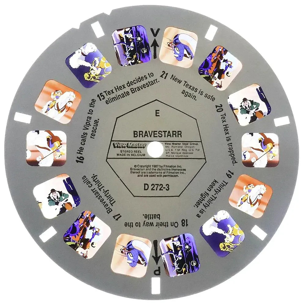 Brave Starr - View-Master 3 Reel Set on Card - vintage - (D272)