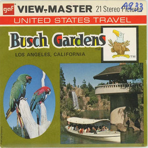 ANDREW - Busch Gardens, Los Angeles CA - View-Master 3 Reel Packet - 1970's views - vintage (A233-G3B) Packet 3dstereo 