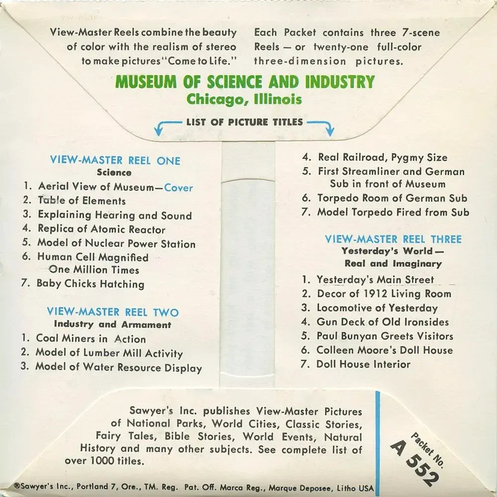 Museum of Science and Industry, Chicago - View-Master 3 Reel Packet ...