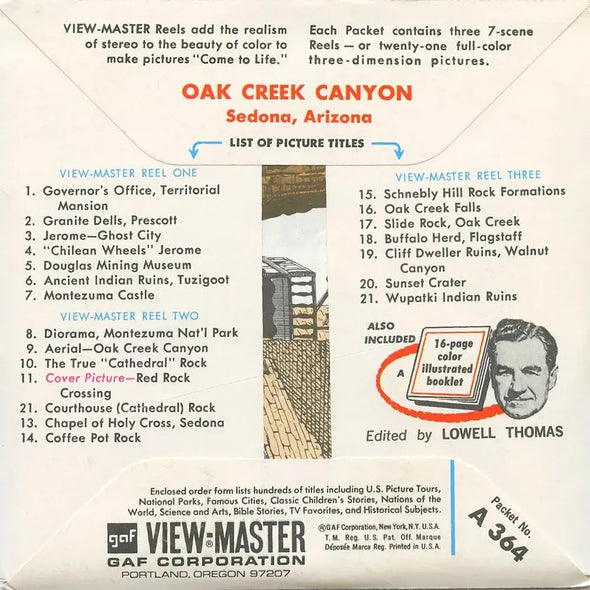 Oak Creek Canyon - View-Master 3 Reel Packet - 1969 - vintage - (zur Kleinsmiede) - (A364-G1B) Packet 3dstereo 