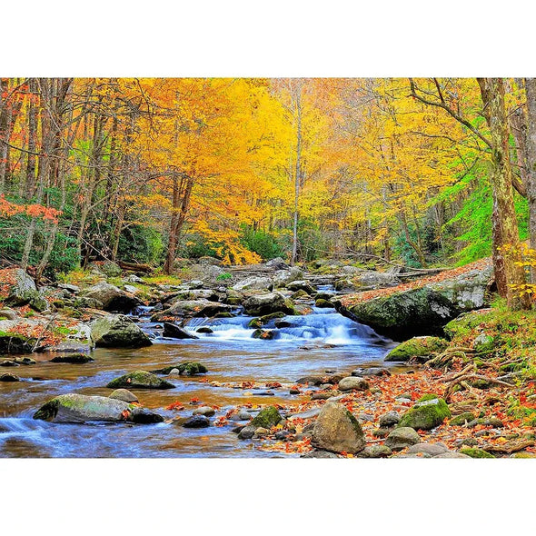 Appalachian River in Autumn - 3D Lenticular Postcard Greeting Card - NEW Postcard 3dstereo 