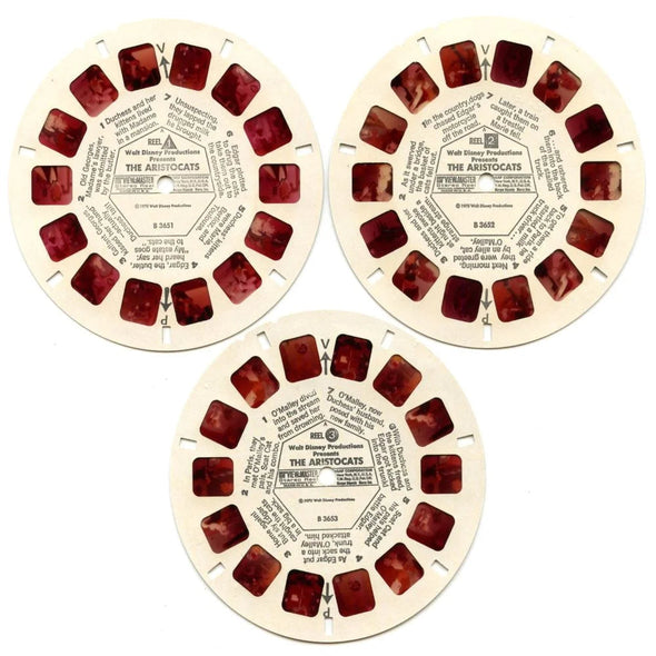 Aristocats - The Wonderful World of Disney - View-Master 3 Reel Packet - 1970s - Vintage - (PKT-B365-G3A) Packet 3Dstereo 