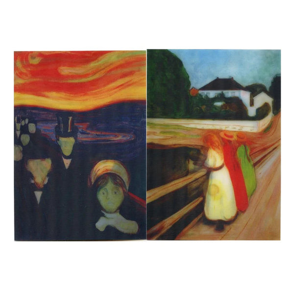 ART- Edvard Munch - 3D Lenticular Postcards - NEW Postcard 3dstereo 
