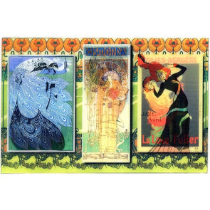 Art Nouveau Montage - 3D Lenticular Postcard Greeting Card - NEW Postcard 3dstereo 