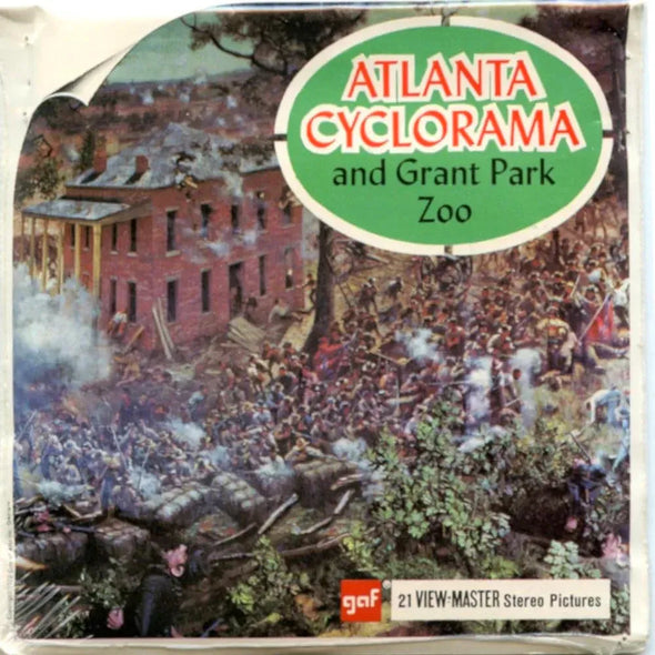 Atlanta Cyclorama and Grant Park Zoo - View-Master 3 Reel Packet - 1970s - views - vintage - (PKT-A921-G1mint) Packet 3dstereo 