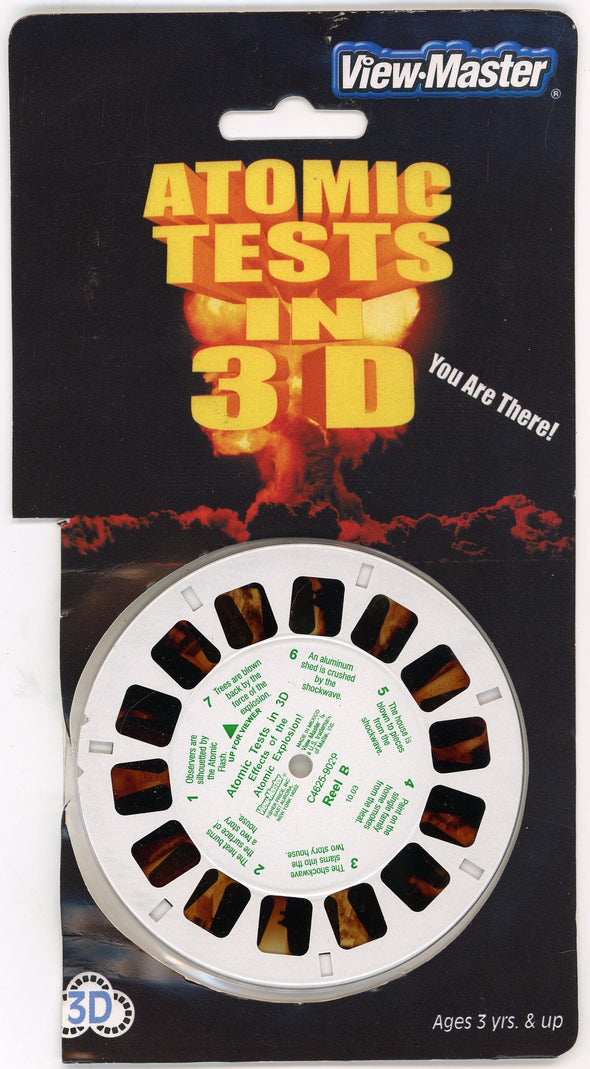 Atomic Tests in 3D - View-Master 3 Reel Set on Card -Opened VBP 3dstereo 