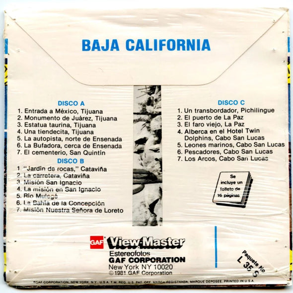 Baja California - View-Master - Vintage -3 Reel Packet - 1970s views ( PKT-L35S-G5mint ) Packet 3dstereo 
