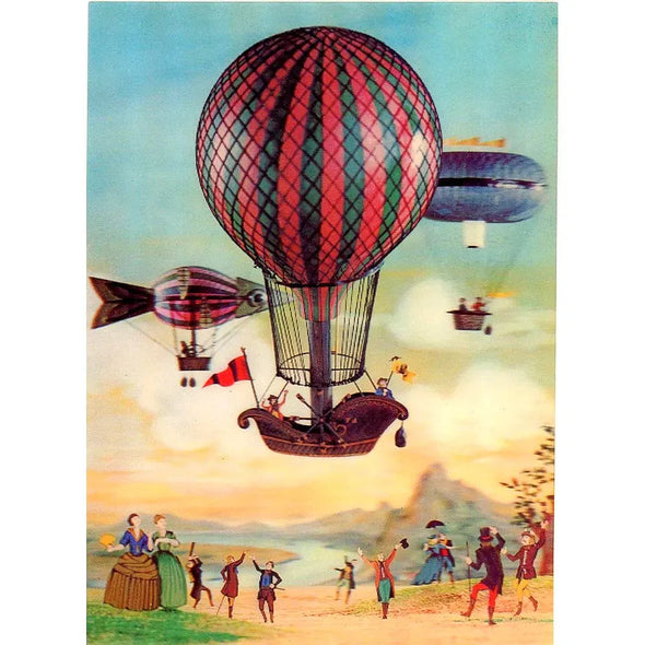 Balloon Ascent by J. Arthur Dixon - 3D Lenticular Postcard Greeting Card - NEW