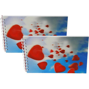 BALLOON HEARTS - Two (2) Notebooks with 3D Lenticular Covers - Lined Pages - NEW