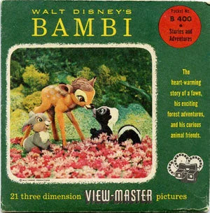 Bambi - early packet design - View-Master - Vintage - 3 Reel Packet - 1950 - B400 3Dstereo 