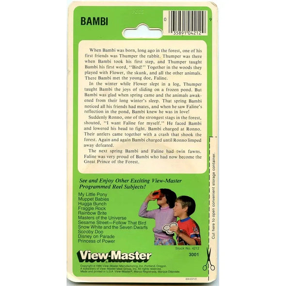 Bambi - View-Master 3 Reel Set on Card - NEW - (VBP-3001) VBP 3dstereo 