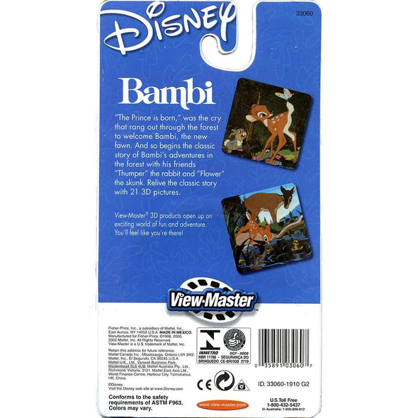 Bambi - View-Master 3 Reel Set on Card - NEW - (VBP-3060) VBP 3dstereo 