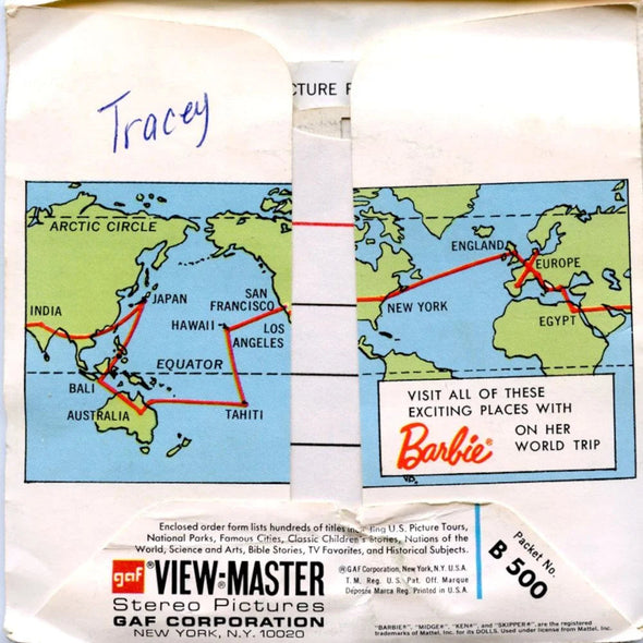 Barbie's Around The World Trip - View-Master 3 Reel Packet - 1970s - Vintage - (BARG-B500-G3A)