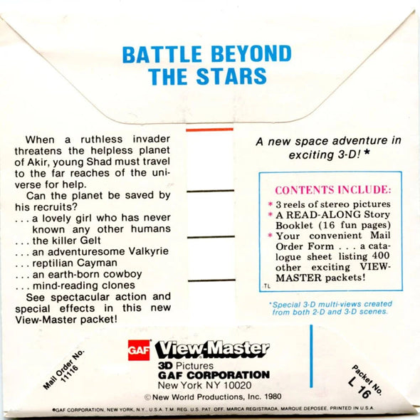 Battle Beyond the Stars - View-Master 3 Reel Packet - 1970s - vintage - (PKT-L16-G5nk) Packet 3dstereo 
