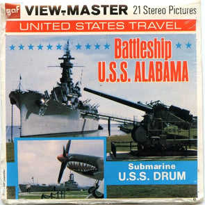 Battleship U.S.S. Alabama - View-Master 3 Reel Packet - 1970s - views - vintage - (PKT-A927-G3mint) Packet 3dstereo 
