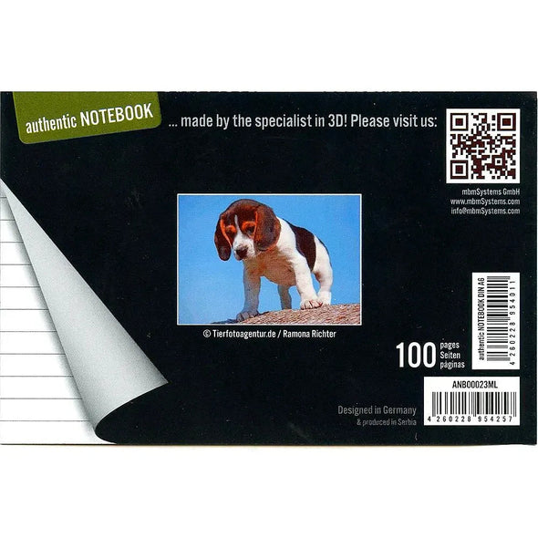 BEAGLE DOG - Two (2) Notebooks with 3D Lenticular Covers - Lined Pages - NEW Notebook 3Dstereo.com 