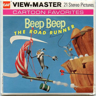 Beep Beep, The Road Runner - View-Master 3 Reel Packet - vintage - (PKT-B536-G5A) Packet 3dstereo 