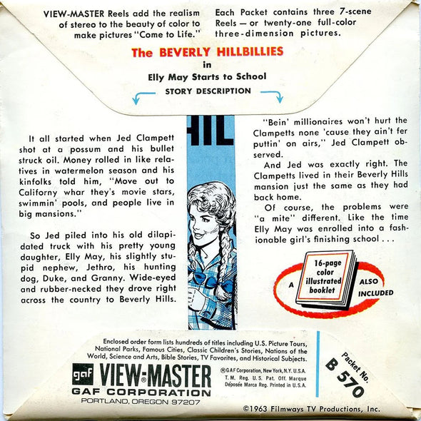 Beverly Hillbillies - View-Master 3 Reel Packet - 1960s - vintage - (PKT-B570-G1A) Packet 3dstereo 