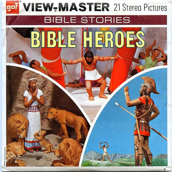 Bible Heroes - View-Master 3 Reel Packet - 1960s views - vintage - (ECO-B852-G3A)