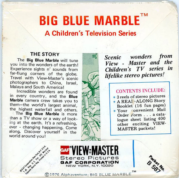 Big Blue Marble - View-Master 3 Reel Packet - 1970s - Vintage - (PKT-B587-G5Amint) Packet 3Dstereo 