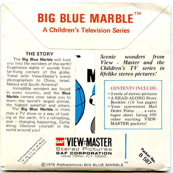 Big Blue Marble - View-Master 3 Reel Packet - 1970s views - (ECO-B587-G5A) Packet 3Dstereo 