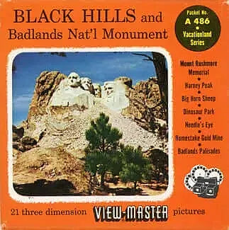 Black Hills and Badlands National Monument - View-Master 3 Reel Packet - 1950s views - vintage - (ECO-A486-S4v2) Packet 3Dstereo 