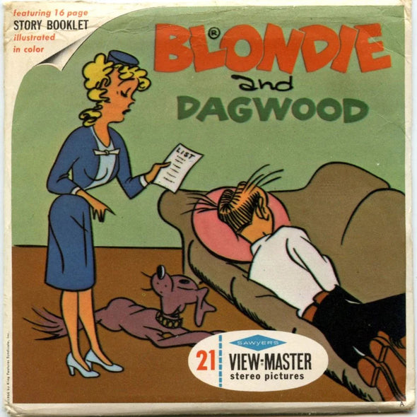 Blondie and Dagwood - View-Master 3 Reel Packet - 1960s - vintage (ECO-B537-S6A)