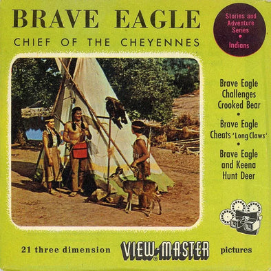 Brave Eagle - Chief of the Cheyennes - View-Master 3 Reel Packet - 1950s - vintage - (PKT-BRA-EAG-BS3) Packet 3dstereo 