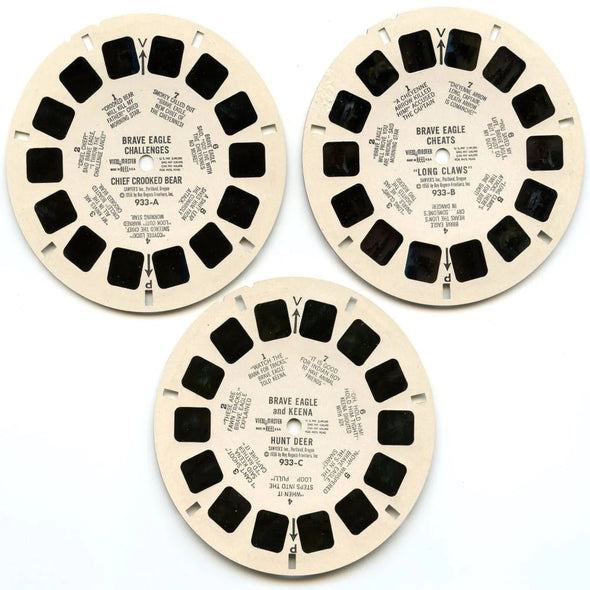 Brave Eagle - View-Master - 3 Reel Packet - 1950s - Vintage - (ECO-BRA-EAG-S3) Packet 3dstereo 