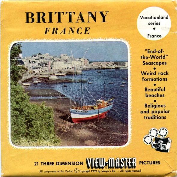 Brittany France - View-Master 3 Reel Packet - 1950s Views - Vintage - (PKT-BRITT-BS3)