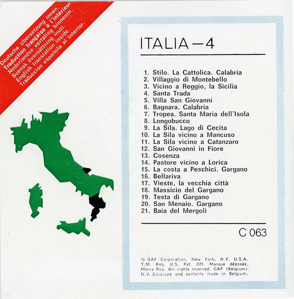Calabria Sila Gargano - View-Master 3 Reel Packet - 1970s views- vintage - (zur Kleinsmiede) - (C063-BG2) Packet 3dstereo 