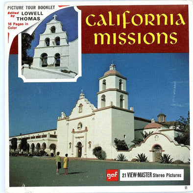 California Missions - View-Master 3 Reel Packet - 1960s views - vintage - (PKT-A183-G1B) Packet 3dstereo 