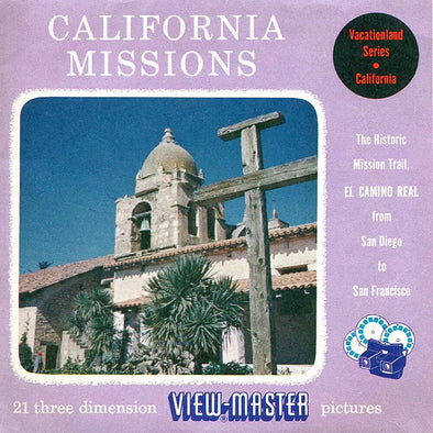 California Missions - Vintage Classic View-Master(R) 3 Reel Packet - 1950s views Packet 3dstereo 